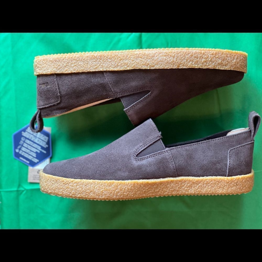 Toms lowden MEN casual loafers chocolate brown suede size 7.5 men